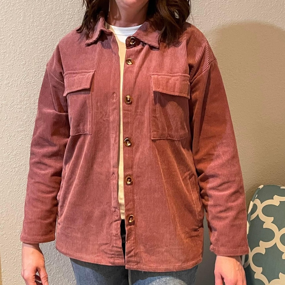 Mauve corduroy shacket
